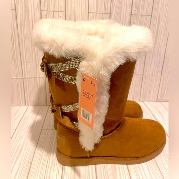 Juicy Couture Kaori chestnut brn Microsuede boots women’s size 7.5 New With Tsgs - Picture 4 of 8